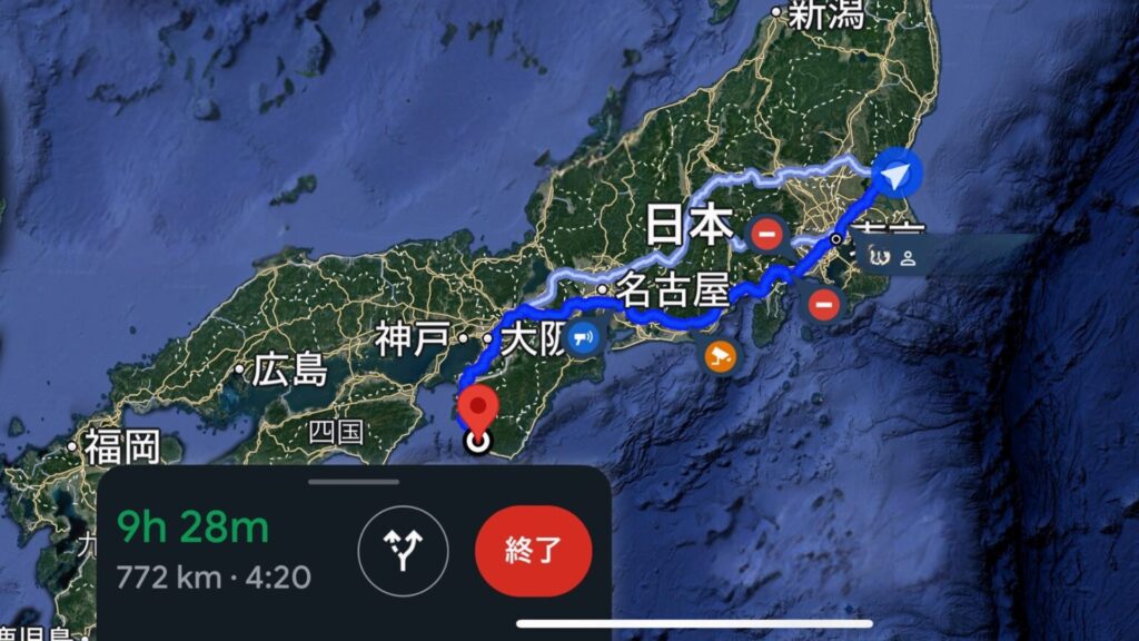 水戸から白浜までの地図